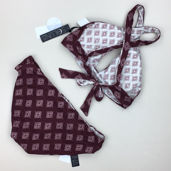 Soluna Reversible 2 Piece Halter Bikini Swimsuit - Picture 4 of 7